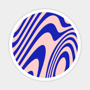 Blue And Pink Zebra Grooves Abstract Pattern Magnet